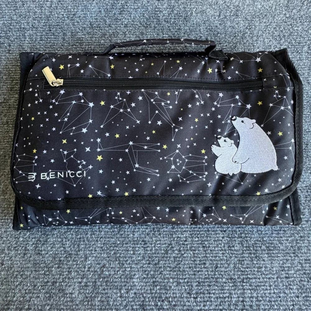 Benicci Portable Diaper Changing Pad Constellation Polar Bear Travel Clutch